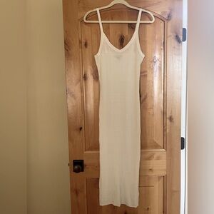 Nw/oT, James Perse knit rib midi dress, ivory, size 1 (small or 0-2).